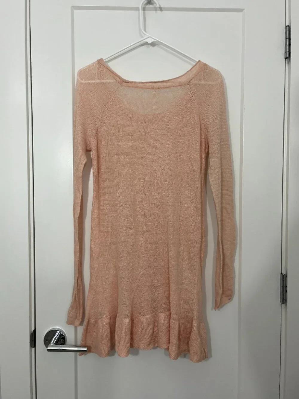 Free People Large Knit Seashell Pink Dress